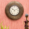 Ethnic Brass Wooden Wall Clock for Home