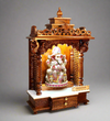 South Indian Style Hand Carved Solid Sheesham Wood Pooja Mandapam | DDASSMANDAP154