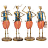 Multicolored Iron Tribal Farmer Set of 4 For Table Decor