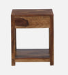 Elemental Teak Wood Bedside Table In Provincial Teak Finish - D'DASS Store