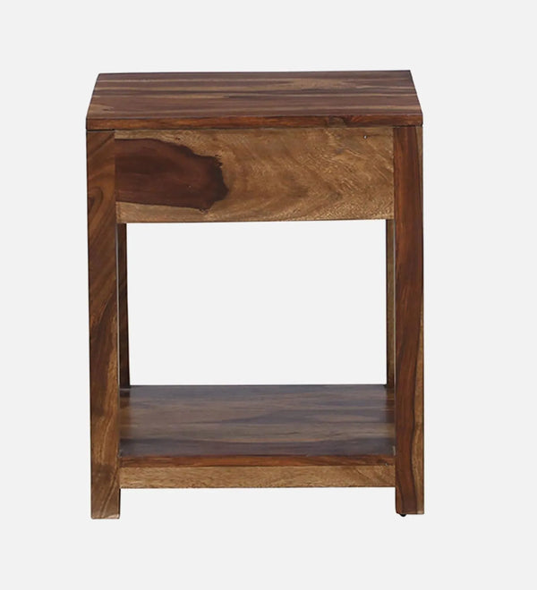 Elemental Teak Wood Bedside Table In Provincial Teak Finish - D'DASS Store