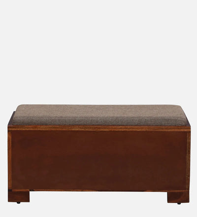 AmberWood Rest Sheesham Wood Shoe Rack In Scratch Resistant Honey Oak Finish With Beige Cushion - D'DASS Store