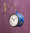 6" Blue &amp; Gold Classic Double Sided Platform Wall Clock