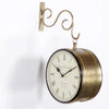6" Brass Finish Iron Station Platform Wall Clock for Wall | Double Sided Clock