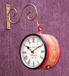6" Red &amp; Gold Classic Double Sided Platform Wall Clock