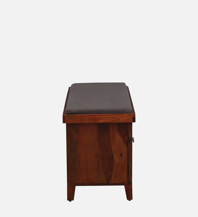 HoneyNest Collection Sheesham Wood Shoe Rack With Seating in Scratch Resistant Honey Oak Finish - D'DASS Store