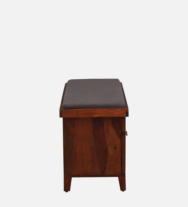 HoneyNest Collection Sheesham Wood Shoe Rack With Seating in Scratch Resistant Honey Oak Finish - D'DASS Store