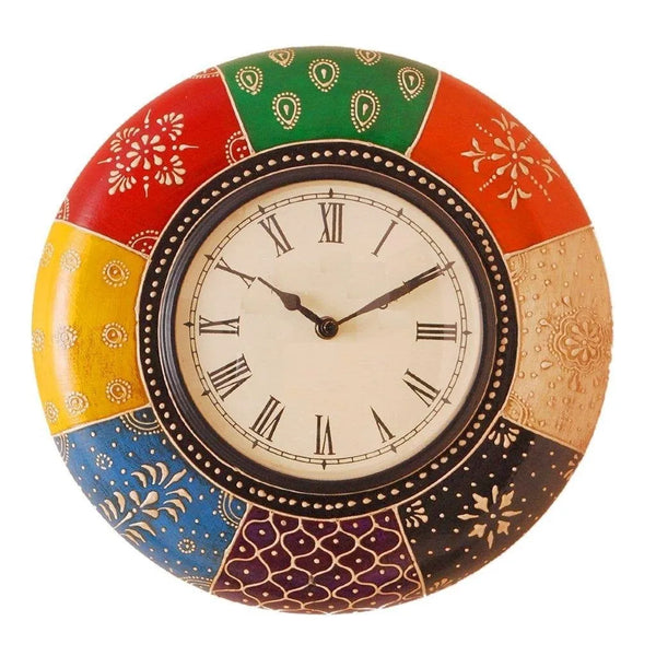 12" Hand Painted Vintage Wooden Wall Clock for Home - D'DASS Store