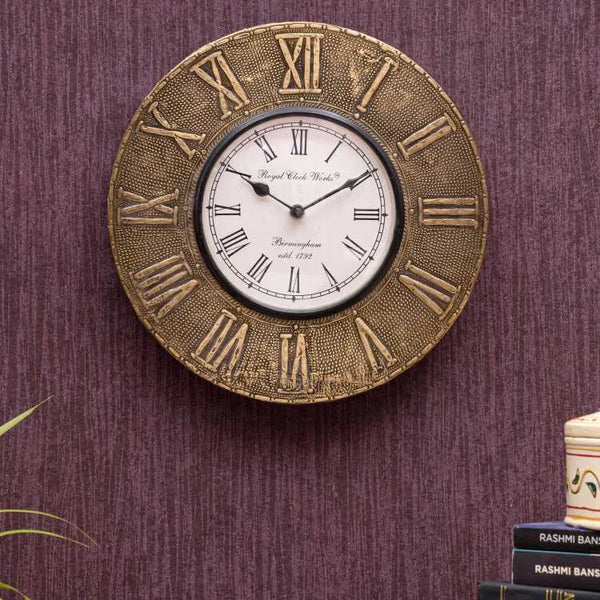 Roman Sign Brass Wall Clock for Home - D'DASS Store