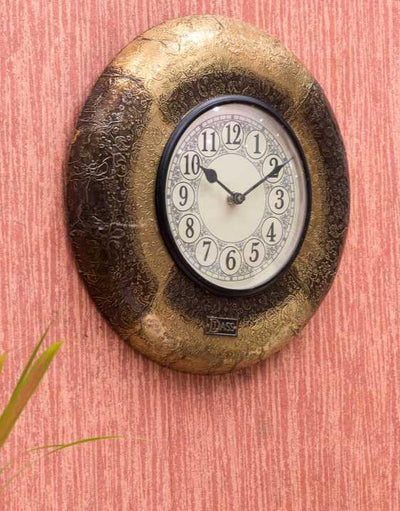 12" Rustic Brass Designed Wall Clock for Home - D'DASS Store