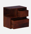 Rustic Edge  Solid Wood Bedside Table In Honey Oak Finish With Drawers - D'DASS Store