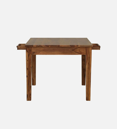Regal Retreat Wood 4 Seater Dining Set In Rustic Teak Finish with Drawer