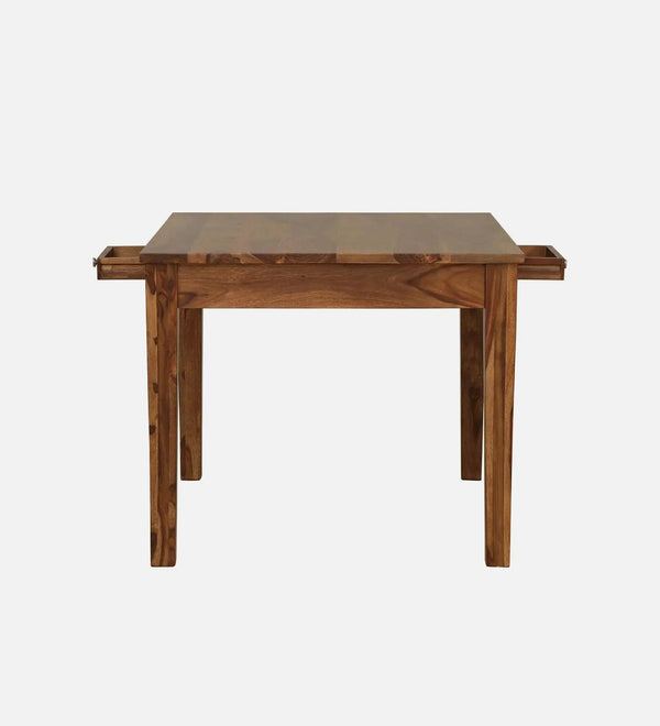 Regal Retreat Wood 4 Seater Dining Set In Rustic Teak Finish with Drawer