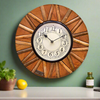 12" Handcrafted Antique Wooden Wall Clock for Home