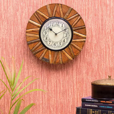 12" Handcrafted Antique Wooden Wall Clock for Home - D'DASS Store