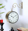 8" Brass Finish Iron Station Platform Wall Clock for Wall