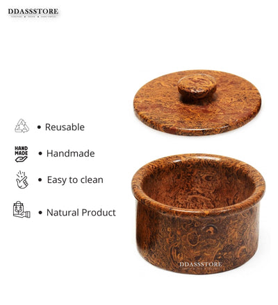 Jaisalmer Fossil Habur Stone Handi with lid