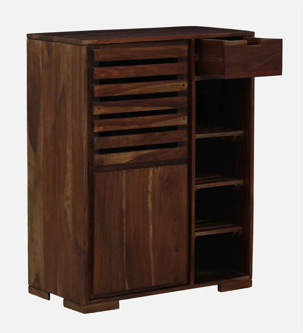OakLine Bench Sheesham Wood Shoe Cabinet in Scratch Resistant Provincial Teak Finish - D'DASS Store