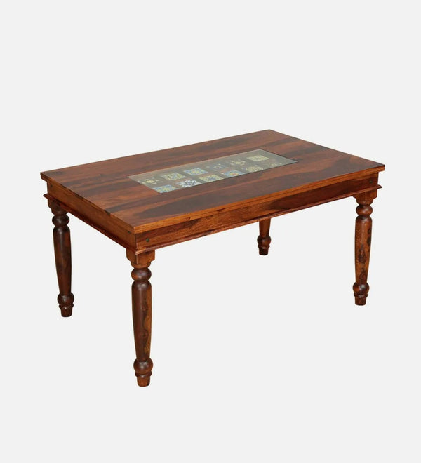 Raw Teak Essence Wood 6 Seater Dining Set In Honey - D'DASS Store