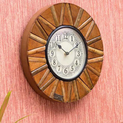 12" Handcrafted Antique Wooden Wall Clock for Home - D'DASS Store