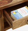Regalia Teak Wood Bedside Table in Scratch Resistant Rustic Teak Finish With Drawer - D'DASS Store