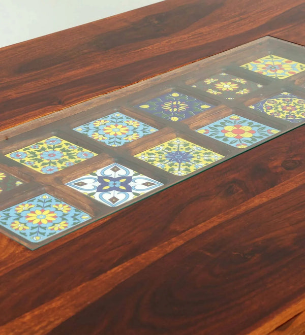 Raw Teak Essence Wood 6 Seater Dining Set In Honey - D'DASS Store