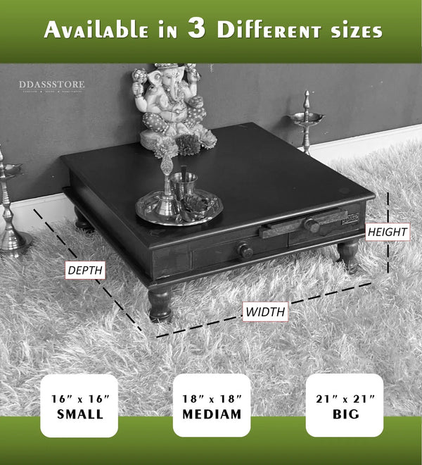 Pooja Chowki & Bajot For Home &amp; Office | DDASSBJT131_YG - D'DASS Store