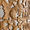 Low Profile HandCarved Wood Headboard King with Frame - D DASS Store