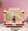 Big Sheesham MDF White Wooden Pooja Temple for Home