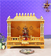 Big Sheesham MDF Yellow Wooden Pooja Temple For Home