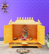 Big Sheesham MDF Yellow Wooden Temple for Home