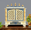 Big White Sheesham MDF Wood Pooja Temple Mandir For home
