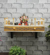 Blue & Golden Wall Hanging Wooden Home Shelf temple for Pooja | Ganesh Chaturthi