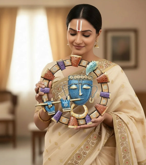 Blue Iron Krishnavatar Wall Hanging For Decor | Radha ashthami special - D'DASS Store