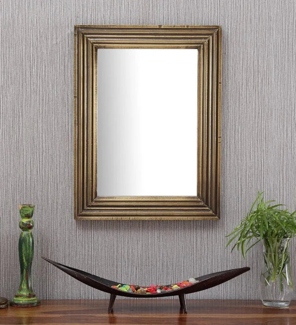 British Style Wooden Wall Mirror for wall decor | Brass Wall Mirror