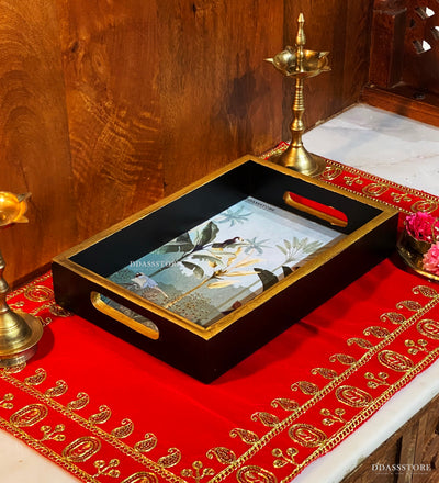 Chitara Wooden Pooja Tray & Thali for Home Temple