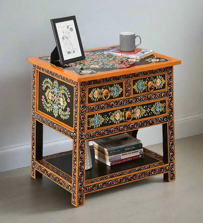 Churu Wooden Handpainted Console & Side Table