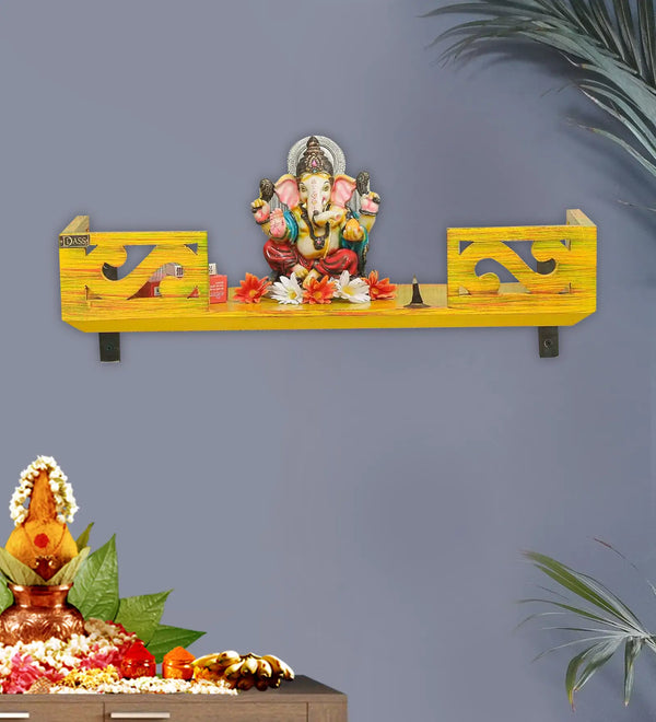 Colorful Wall Hanging Wooden Home Shelf temple for Pooja