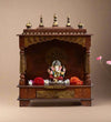 Copper Sheesham & MDF Wood Pooja Temple design for Home & Office