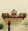 Copper Wall Hanging Wooden Home Shelf temple for Pooja