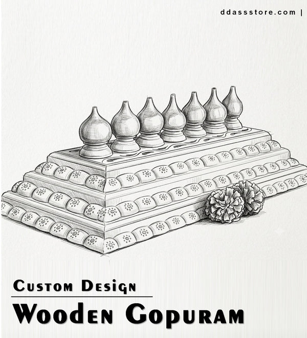 Customize Wooden Gopuram For Home Temple | DDASSSTORE.COM - D DASS Store