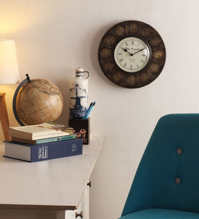 12" Zodiac Ethnic Antique Brass Wall Clock for Home - D'DASS Store