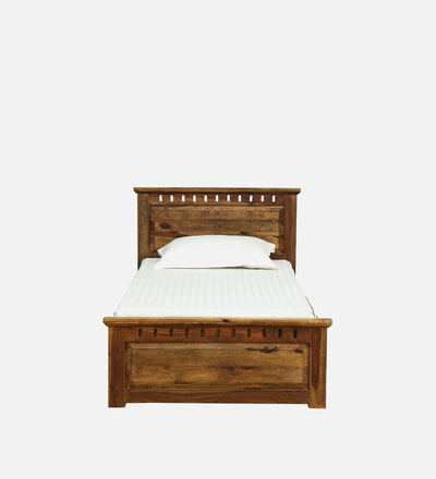 Soloman Solid Wood Single and Double Bed with Storage