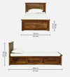 Soloman Solid Wood Single and Double Bed with Storage - D'DASS Store