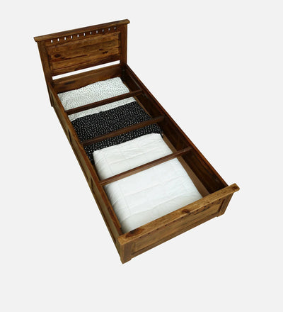 Soloman Solid Wood Single and Double Bed with Storage - D'DASS Store