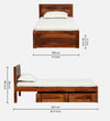 Yamen Solid Wood Single and Double Bed with Storage