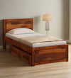 Yamen Solid Wood Single and Double Bed with Storage