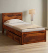 Yamen Solid Wood Single and Double Bed with Storage