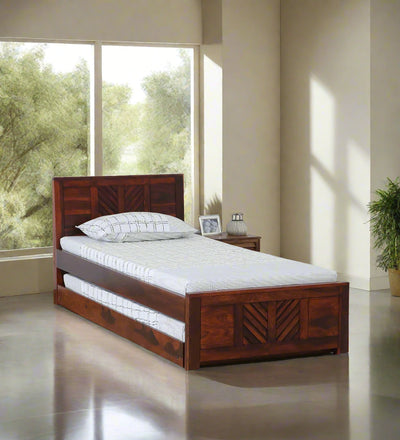 Arito Solid Wood Single & Double Trundle Bed