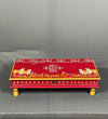 Shri Laddu Gopal Handpainted Wooden Pooja Chowki & Bajot Patta For Home - D'DASS Store